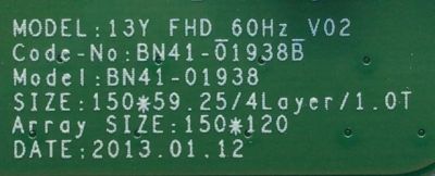 KIT DE TARJETAS PARA TV SAMSUNG /  MAIN BN94-09773A / BN41-02245A / BN97-08781E / FUENTE BN44-00769C / L40HF_EDY / BN4400769C / T-CON BN96-30131A / BN41-01938B / BN97-10105B / PANEL CY-DF400BGLV8H / MODELO UN40H5201AFXZA VF12 - Imagen 2